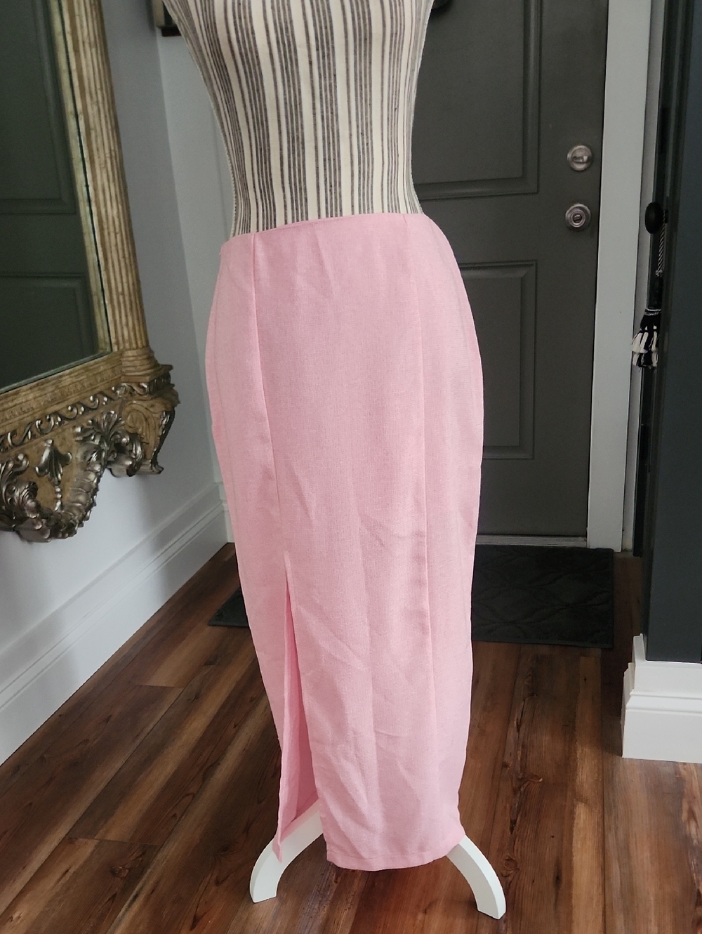 HYFVE Light Pink Pencil Skirt with Front Slit